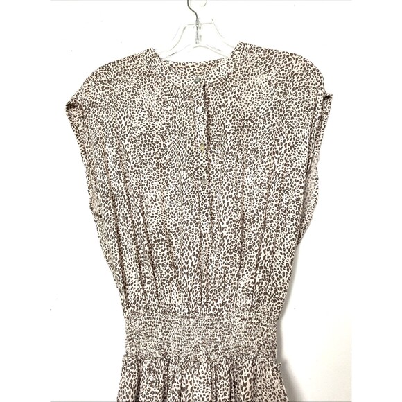 Rails Angelina Mini Dress Size M Cheetah Print Sleeveless Drop Waist Button - Picture 3 of 14